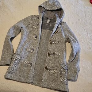 Patagonia Gray Hooded Toggle Coat, Size Small
